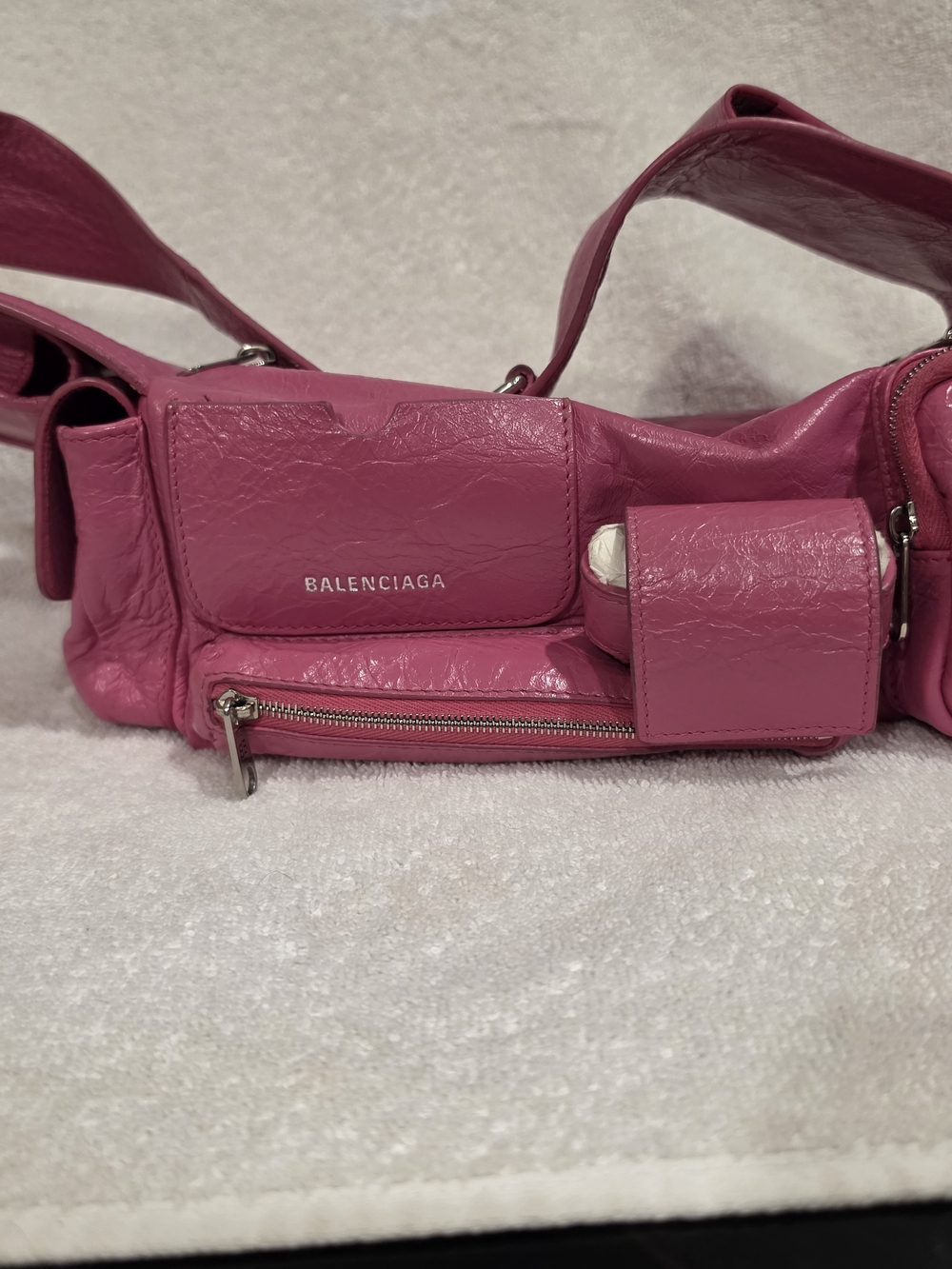 Balenciaga Pink Leather Crossbody Belt Bag